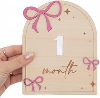 Disques en bois pour étapes mensuelles de bébé en 3D, Panneaux en bois pour étapes mensuelles de bébé, Disques en bois pour étapes mensuelles de bébé (Cadeau de naissance)