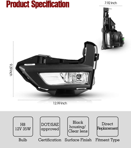 Cụm đèn sương mù cho xe NISSAN ROGUE X-TRAIL Xtrail 2017 2018 2019 2020, kính trong suốt, đèn sương mù cản trước, bóng đèn 12V 35W, kèm công tắc và dây điện - Product Image 4