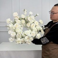 Couronne murale de Noël en roses artificielles roses et pivoines, vente en gros d'usine à prix abordable