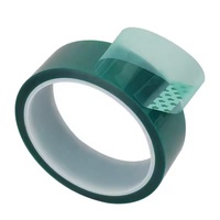 Ruban adhésif en polyester silicone vert résistant à la chaleur, simple face, pour masquage, revêtements en poudre et isolation électrique