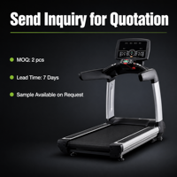 Tapis roulant électrique commercial avec écran tactile HD, large plateau de course, capteur de fréquence cardiaque portable, programmes d'exercices, équipement de fitness
