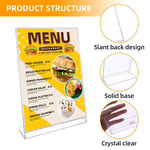 Nuova forma <span class=keywords><strong>A4</strong></span> L Slant Back Display da tavolo chiaro Menu <span class=keywords><strong>espositore</strong></span> da tavolo supporto da tavolo supporto di carta - Product Image 3