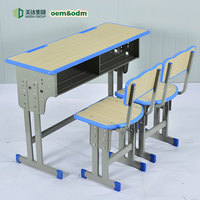 Chaises de bureau doubles à double colonne en métal pour les élèves du primaire et du secondaire, les salles de classe et les centres de tutorat - Durables