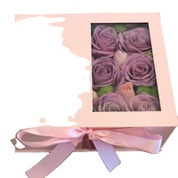 2025 nuevo Pulida texto personalizado impreso de gama alta lujo Rosa flor embalaje cuadrado papel cartón caja de regalo magnética