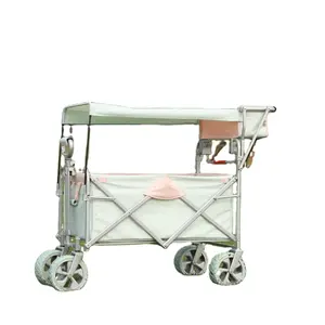 heavy duty collapsible folding utility wagon wide wheel with picnic table board tabletop manufacturer factory