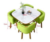Ensemble de table à manger moderne de style sud-américain gain de place avec chaises en acier carbone pour la maison, la chambre à coucher, le salon, le restaurant