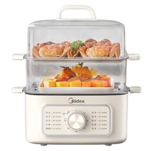 Vaporera eléctrica Midea de 10.8L de tres niveles con tapa de vidrio templado para cocinar y cocinar al vapor en el hogar - Product Image 1