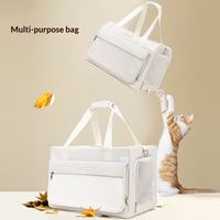 Sac de transport de luxe portable à double étage grande capacité pour animaux de compagnie, respirant printemps-été, pour chats et chiens, sac à dos, sac à main à roulettes