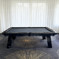 Table de billard moderne avec pieds en verre trempé, plateau en ardoise, trous de récupération, couleur de feutre personnalisable, pour salle de jeux intérieure de luxe