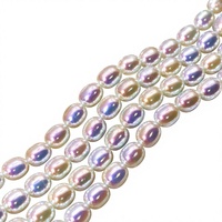 Perles de verre ovales irisées 8x10mm pour la fabrication de bijoux en gros
