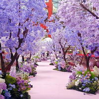 Arbre artificiel de cerisier en plastique personnalisable, fleurs réalistes, tronc durable, écologique, pour intérieur/extérieur, Nouvel An