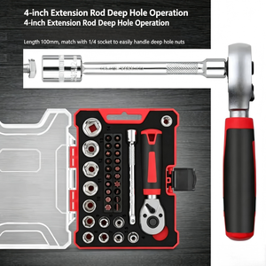 Mini Ratchet Socket Wrench <b>Set</b> 10mm Hex Bit Driver Deep Hole - Product Image 4