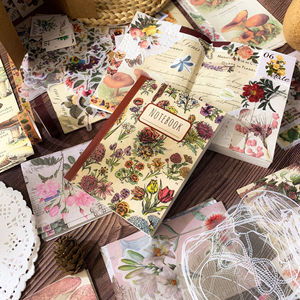 265P Vintage Scrapbook Set With A6 Notebook Sticker <strong>Paper</strong> Stamp Craft Gift For Teens Kids Diy Journal Kit - Product Image 2