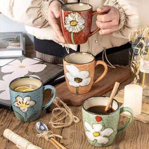 Customizable Handmade Cartoon Ceramic Coffee Mugs <b>Simple</b> <b>Microwave</b> Dishwasher Safe Food Safe Reusable Cafe Business Stocked - Product Image 1