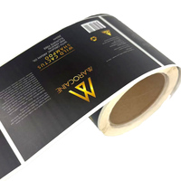 Autocollant adhésif artisanal personnalisé de luxe noir, imprimé, imperméable, en vinyle brillant avec dorure à chaud pour produits (shampoing, cadre photo)