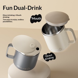 Tazas de Café de Viaje Aisladas Personalizadas, Botella Térmica de Agua y Café de Acero Inoxidable 304 con Tapa y Asa <span class=keywords><strong>para</strong></span> Regalo - Product Image 2