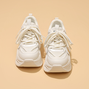 Nouvelles baskets lacées pour femmes Collection Printemps-Été 2026 Rehaussantes à semelle épaisse Décontractées Polyvalentes Tendance Respirantes - Product Image 3