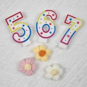 散装数字独特充满活力的边界蜡烛石蜡生日蜡烛彩色0-9号派对和婚礼蜡烛 - Product Image 2