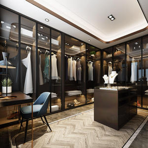 Armoire de chambre à coucher simple et moderne, luxe léger, dressing, combinaison d'armoires sur mesure, armoire d'angle - Product Image 1