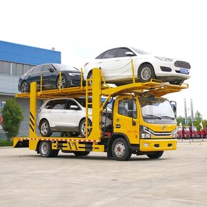 Flatbed Tow Truck Wheel Lift Flat <b>Bed</b> Car Hauler One Towing Three Car Carrier Road Recovery Rollback Tow Truck - Product Image 3