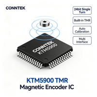 Encodeur magnétique TMR 24 bits CONNTEK KTM5900 360°, prend en charge 1 à 4096 paires de pôles, auto-calibrage non linéaire, double ADC SAR 16 bits 2 MHz