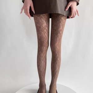 FF4114 mujeres gótico Punk encaje <span class=keywords><strong>medias</strong></span> transparentes malla fina pantimedias Lencería <span class=keywords><strong>medias</strong></span> pantalones hueco Floral encaje <span class=keywords><strong>medias</strong></span> para mujeres - Product Image 4