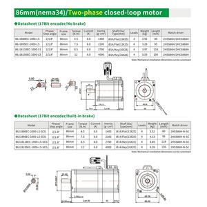 86J18118EC-1000-LS+2HSS858H-N Ukuran 86mm 6A 8.5N.<span class=keywords><strong>m</strong></span> 2 Fase Nema 34 Motor Stepper Cnc Loop Tertutup - Product Image 6