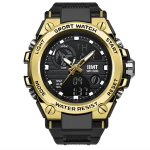 Reloj de pulsera digital analógico de moda resistente al agua para hombre relojes deportivos digitales de doble hora