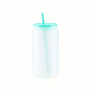 Gobelet de 16 oz pour sublimation, bouteille d'eau en verre dépoli de 16 oz avec couvercle en PP - Product Image 4