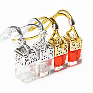 Difusor de aceite esencial de alta calidad de 8ml, botella de vidrio, botella de Perfume vacía cuadrada, botella colgante para coche - Product Image 4