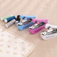 Mini machine à coudre manuelle portable Kit de costume de voyage facile à utiliser avec perruque papillon domestique pour matière plastique