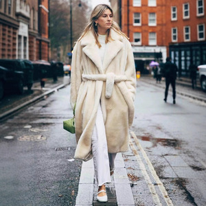 <span class=keywords><strong>Manteau</strong></span> long élégant et ajusté pour <span class=keywords><strong>femme</strong></span> en fausse fourrure de vison, idéal pour l'automne et l'hiver, pour le commerce transfrontalier - Product Image 2