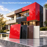 Panneau composite en aluminium brillant de couleur champagne, revêtu de PE, 4 mm, 4x8 pieds, plaque ACP pour revêtement de plafond