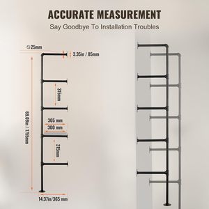 Ripiano per tubi in ghisa resistente industriale <span class=keywords><strong>da</strong></span> 11,8 pollici a 5 pollici supporto per supporto a <span class=keywords><strong>parete</strong></span> supporto per supporto per soggiorno - Product Image 5