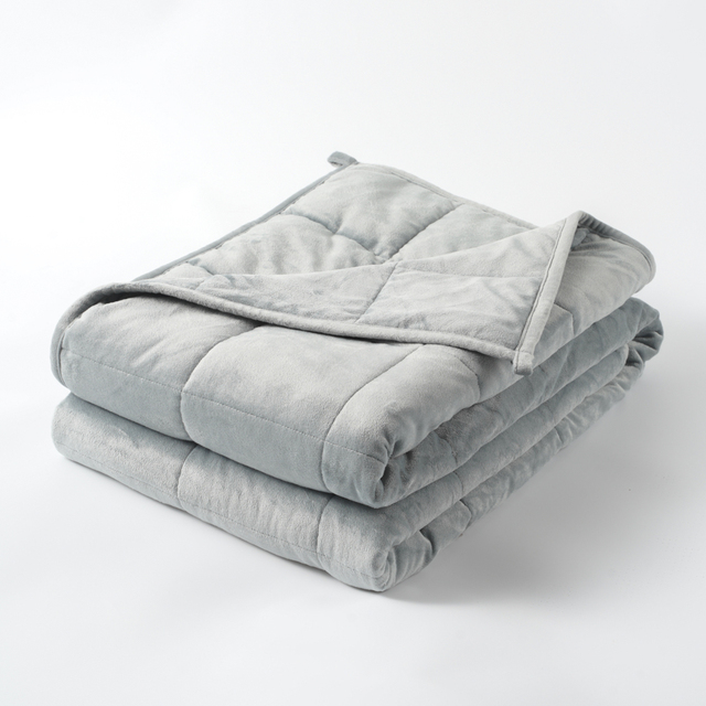 Premium Heavy Blanket Nontoxic Glass Beads Heavy Cotton Bamboo Spandex Tensel Weighted Chunky Blanket for Anxiety Linsomnia