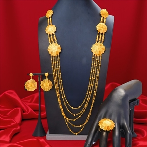 Dubai African Ladies <strong>Wedding</strong> Jewelry Set Fine Gold-Plated Bead <strong>Necklace</strong> and <strong>Ring</strong> for <strong>Weddings</strong> Special Occasions - Product Image 4