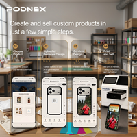 Imprimante à plat UV automatique PodNEX A3 DX7 pour coques de téléphone et étuis AirPods, usage pour les petites entreprises