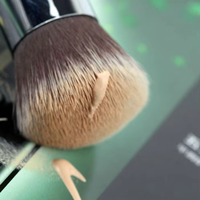 MSQ kuas alas bedak Kabuki kustom kuas Tanning cair riasan rambut sintetis untuk wajah
