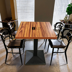 Mesas de comedor cuadradas de madera laminada para <span class=keywords><strong>restaurante</strong></span>, DT-1030, color rosa, precio bajo, promoción - Product Image 1