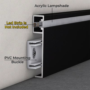 Rodapié Moderno de Aluminio con Perfil LED para Accesorios de Suelo, Ideal para Cocina, Hotel y Baño - Product Image 5