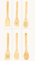 Set Peralatan Masak Kayu 7 Buah Grosir, Set Peralatan Dapur Anti Lengket Murah untuk Rumah, Memasak, dan Hadiah Promosi