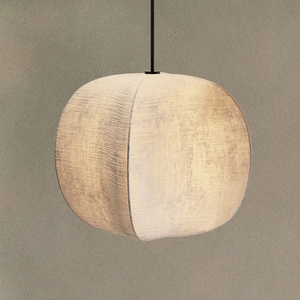 Lampada a Sospensione in Tessuto Stile Nordico Wabi-sabi, <span class=keywords><strong>Lampadario</strong></span> Zen Giapponese in Lino <span class=keywords><strong>Beige</strong></span> per Sala da Pranzo, Soggiorno e Camera da Letto - Product Image 1