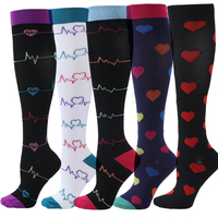 Chaussettes de compression médicale pour infirmières, chaussettes de sport, chaussettes de compression jacquard hautes jusqu'au genou, hautes jusqu'à la cuisse, pour le printemps