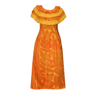 Robe décontractée personnalisée à motif tribal polynésien Elei, col à volants multicouches, respirante, pour soirée