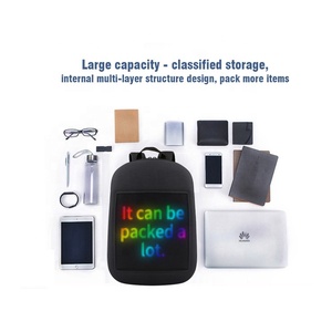 Wifi-kích hoạt LED quảng cáo Ba lô Màn hình hiển thị năng động màn hình GIF hoạt hình biểu tượng cảm xúc nội dung văn bản truyền qua - Product Image 1