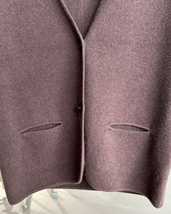 Pull en cachemire et laine pour femme, col en V, couleur bordeaux, style coréen, respirant, logo sur le devant, vêtements décontractés d'automne, nouvelle arrivée 2025 - Product Image 3