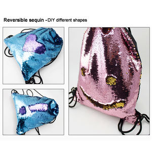Großhandel Meerjungfrau reversible Pailletten Kordel zug Rucksack Weihnachts geschenk Party Tasche für Kinder Mädchen Geburtstag - Product Image 2