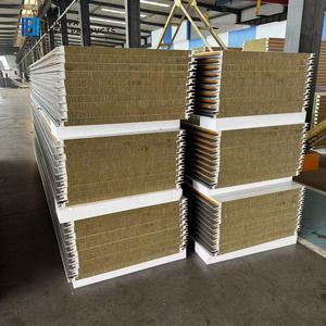 高品質金属アルミニウムPUボード外壁パネル耐火ロックウール屋根サンドイッチパネル断熱保冷室ハウス - Product Image 1