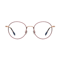Mode rétro titane métal cadre rond lunettes Anti-bleu rayonnement lunettes pour hommes et femmes diamant visage forme Match