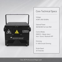 Projecteur laser RGB 4W 5W 6W avec animation, Bluetooth, DMX512 16 canaux, son actif, classe 3B, éclairage de scène professionnel, vente en gros d'usine